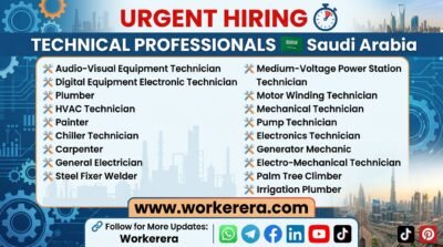 Urgent Hiring for Technical Professionals in Saudi Arabia 🇸🇦