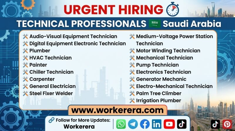 Urgent Hiring for Technical Professionals in Saudi Arabia 🇸🇦