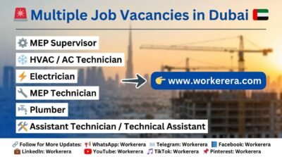 Multiple MEP Vacancies in Dubai, UAE 🇦🇪